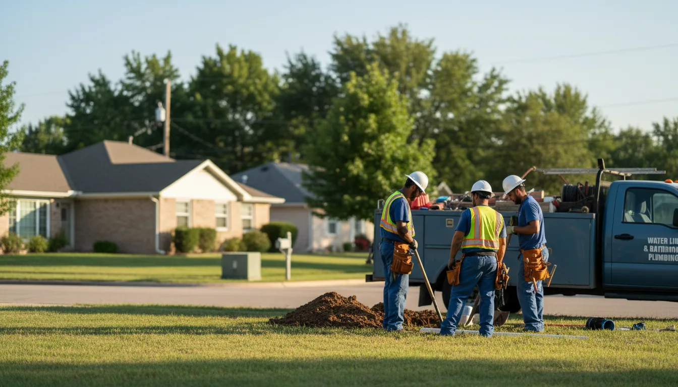 Residential water line and bathroom plumbing service in Rochelle, TX